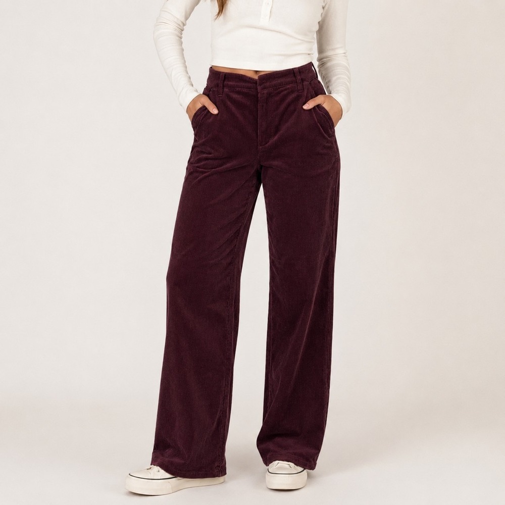 Citizens of Humanity Lina Corduroy Wide Leg Trouser Womens 27 Mahogany Baggy